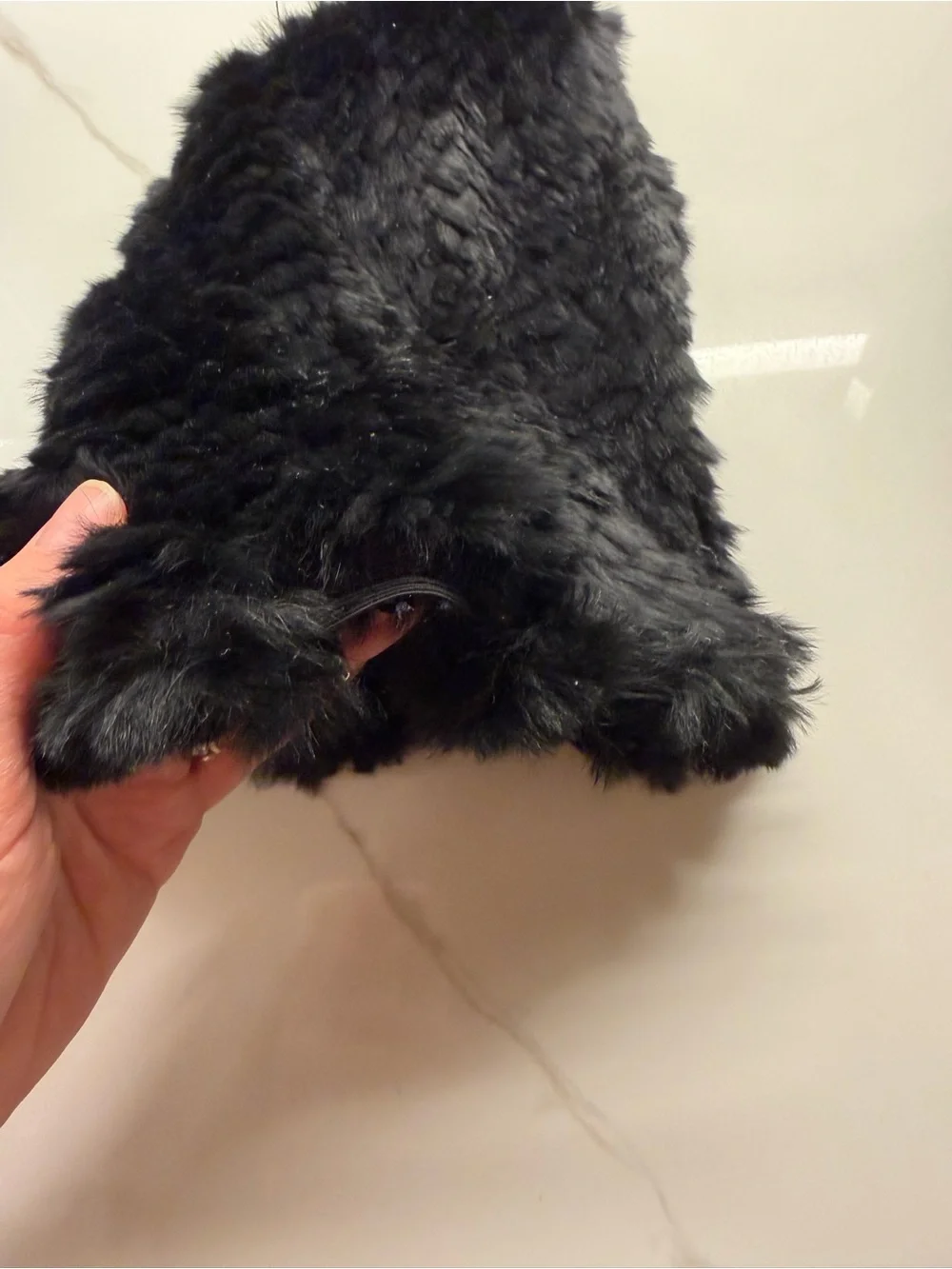 Eugenia Kim Black Chinese Hare fur beanie